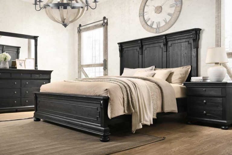 Boston King Bed Aged Black