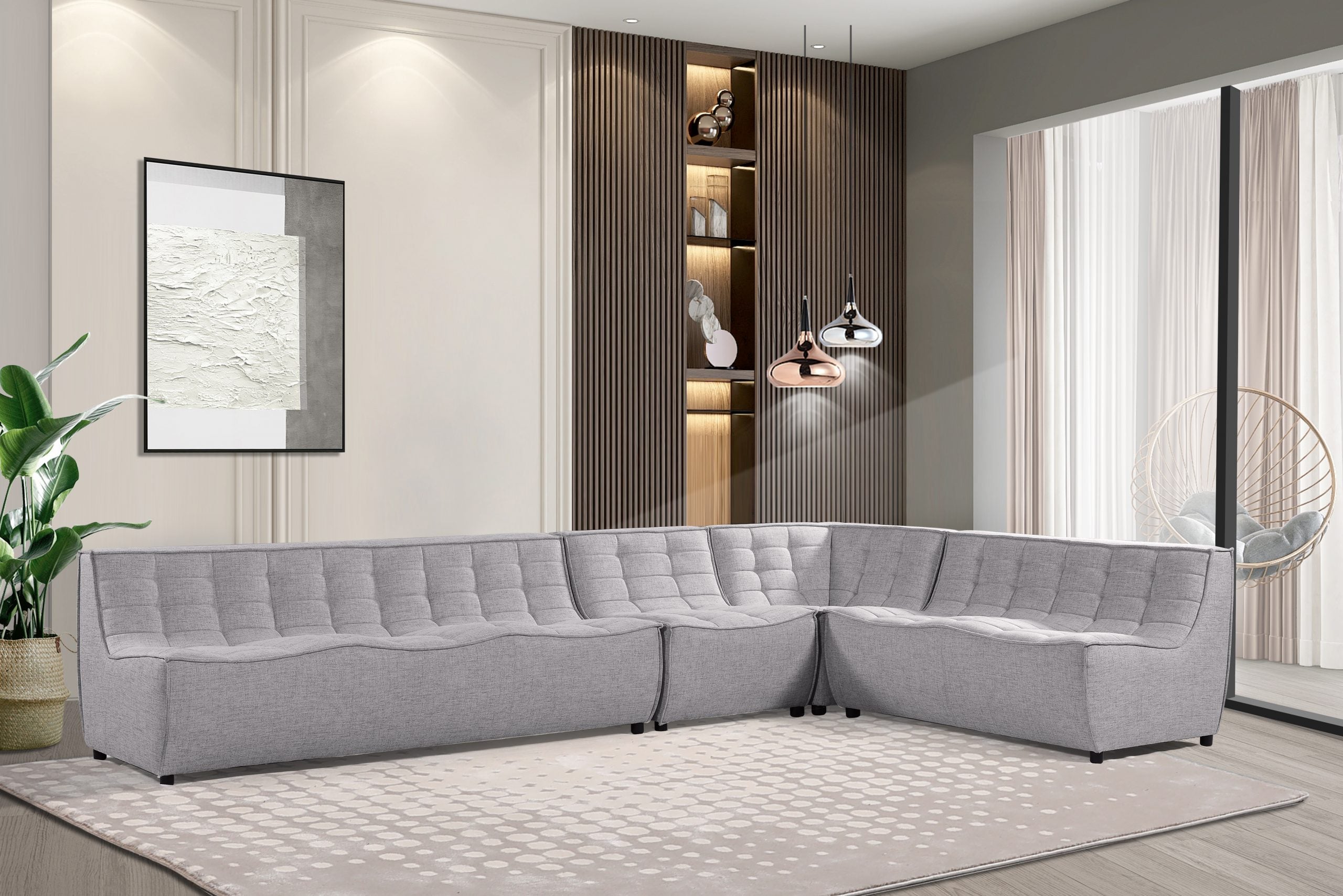 Domus 3 Seater Sofa Upholstered in ‘Domus’ Steel Fabric