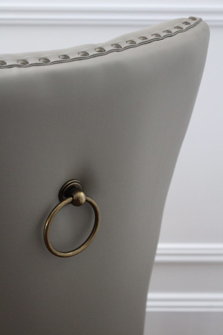 Elena Chair Grey Faux Leather