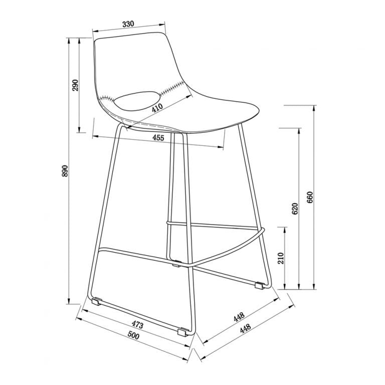 65cm Giova Tan Faux Leather Kitchen Stool