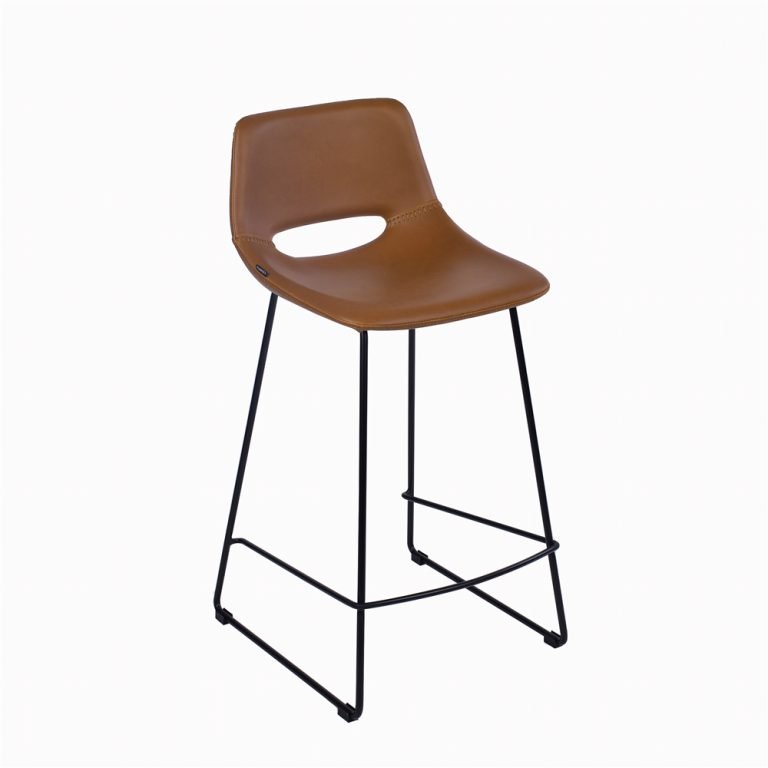 65cm Giova Tan Faux Leather Kitchen Stool