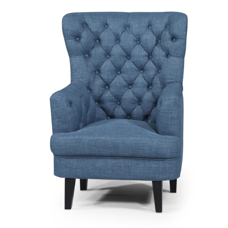 Louis Chair Upholstered in Key West/Dark Timber Legs