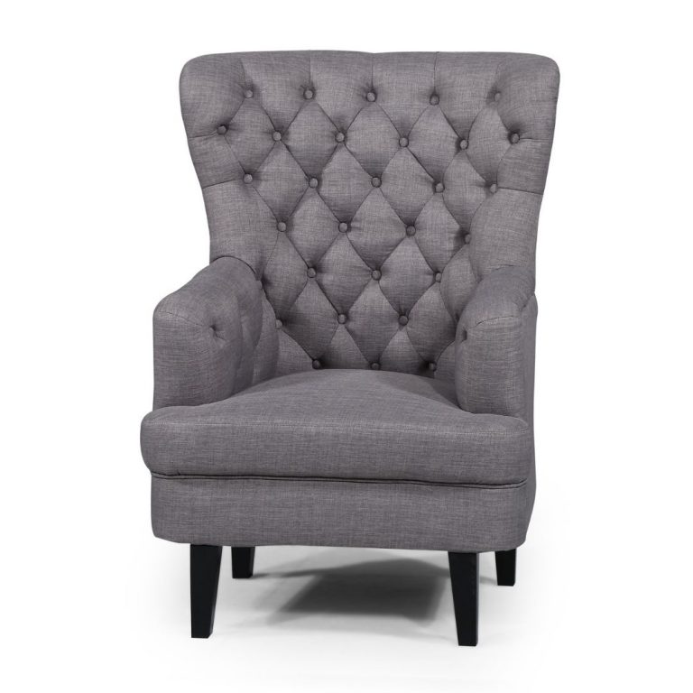 Louis Chair Upholstered in Key West/Dark Timber Legs