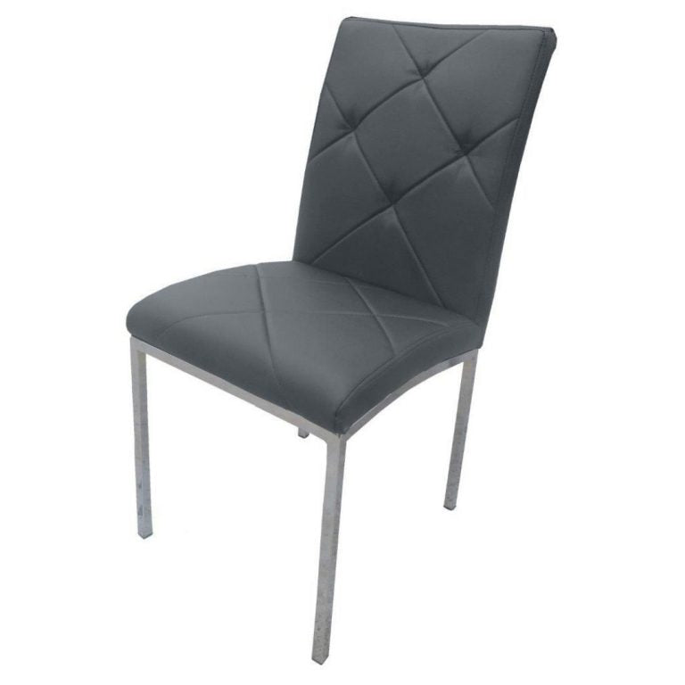 Morgan Dining Chair -Dark Grey Fabric/Chrome