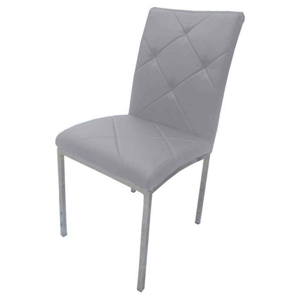 Morgan Dining Chair -Dark Grey Fabric/Chrome