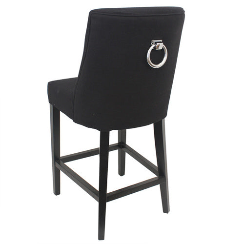 Ophelia Bar Stool with Chrome Ring on Back