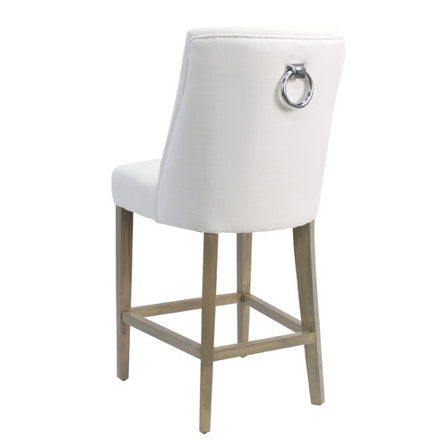 Ophelia Bar Stool with Chrome Ring on Back
