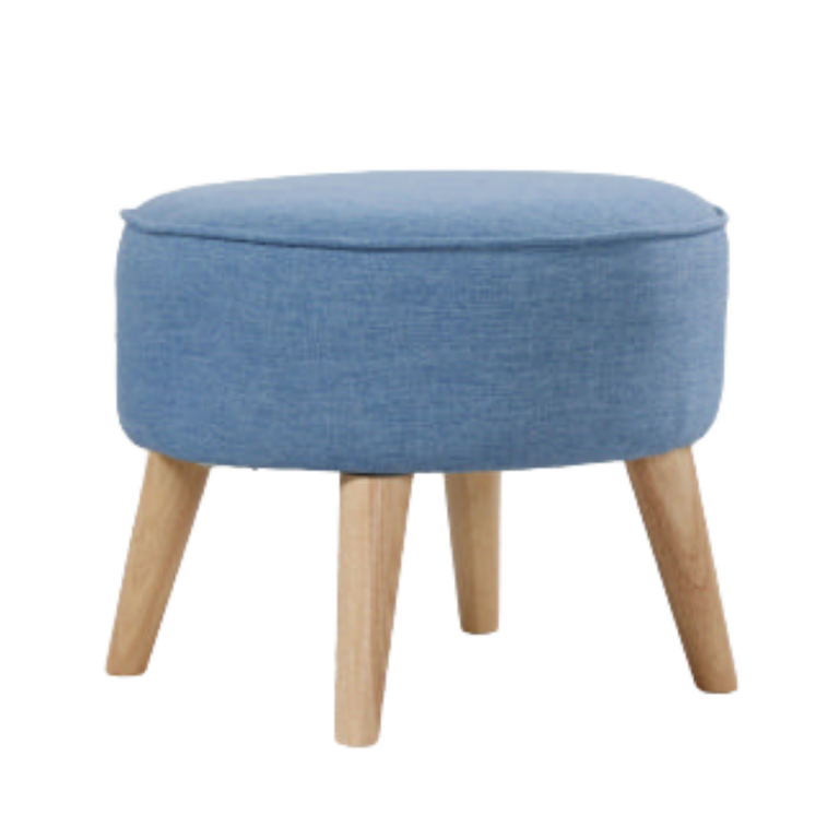 Stamford Foot Stool upholstered in ‘Fiesta’ Sky Fabric