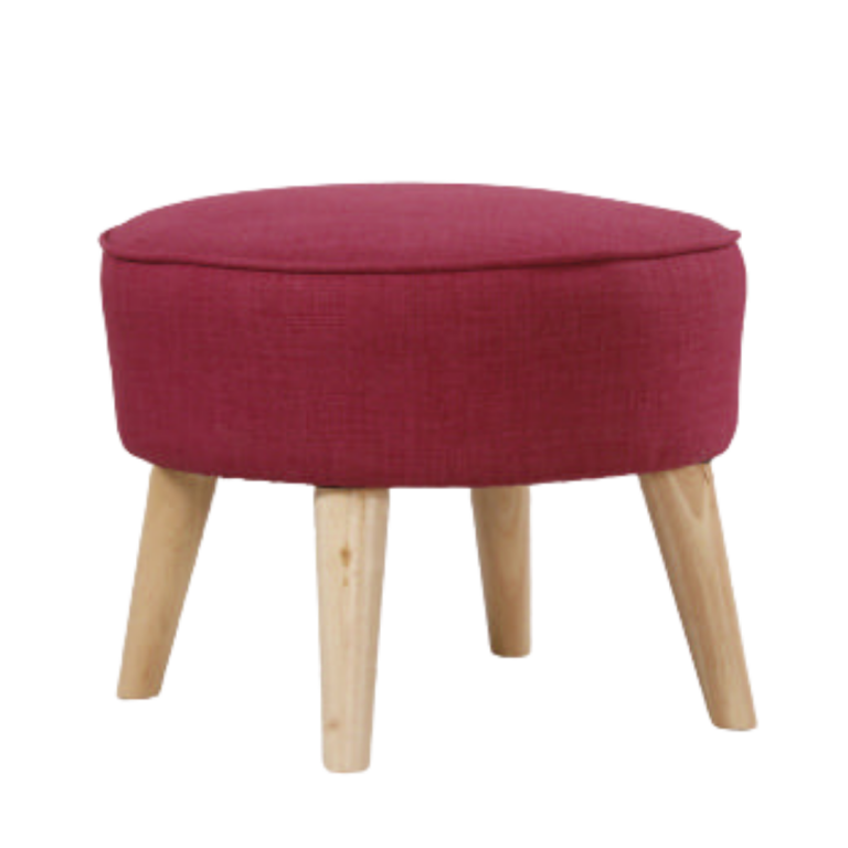 Stamford Foot Stool upholstered in ‘Key West’ Magenta Fabric