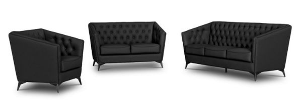 Tribeca Arm Chair Black Faux Leather