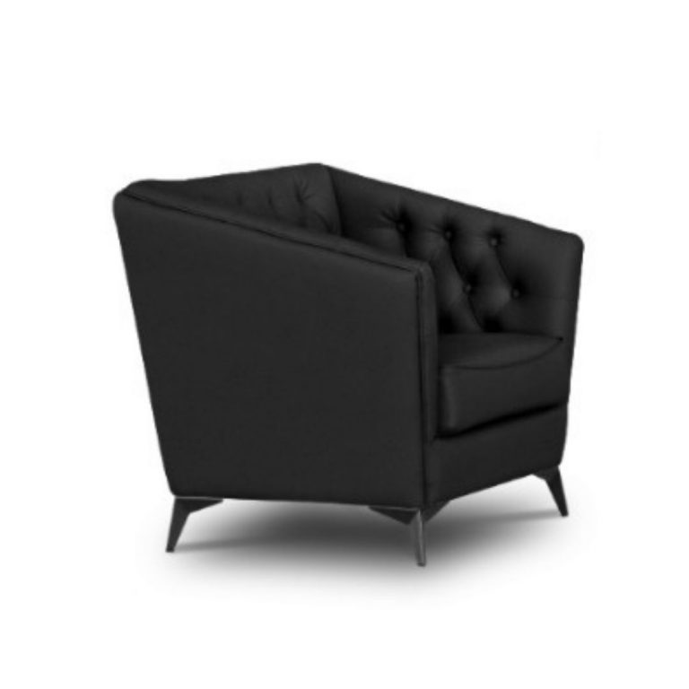 Tribeca Arm Chair Black Faux Leather