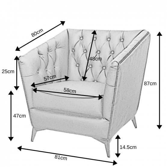 Tribeca Arm Chair Black Faux Leather